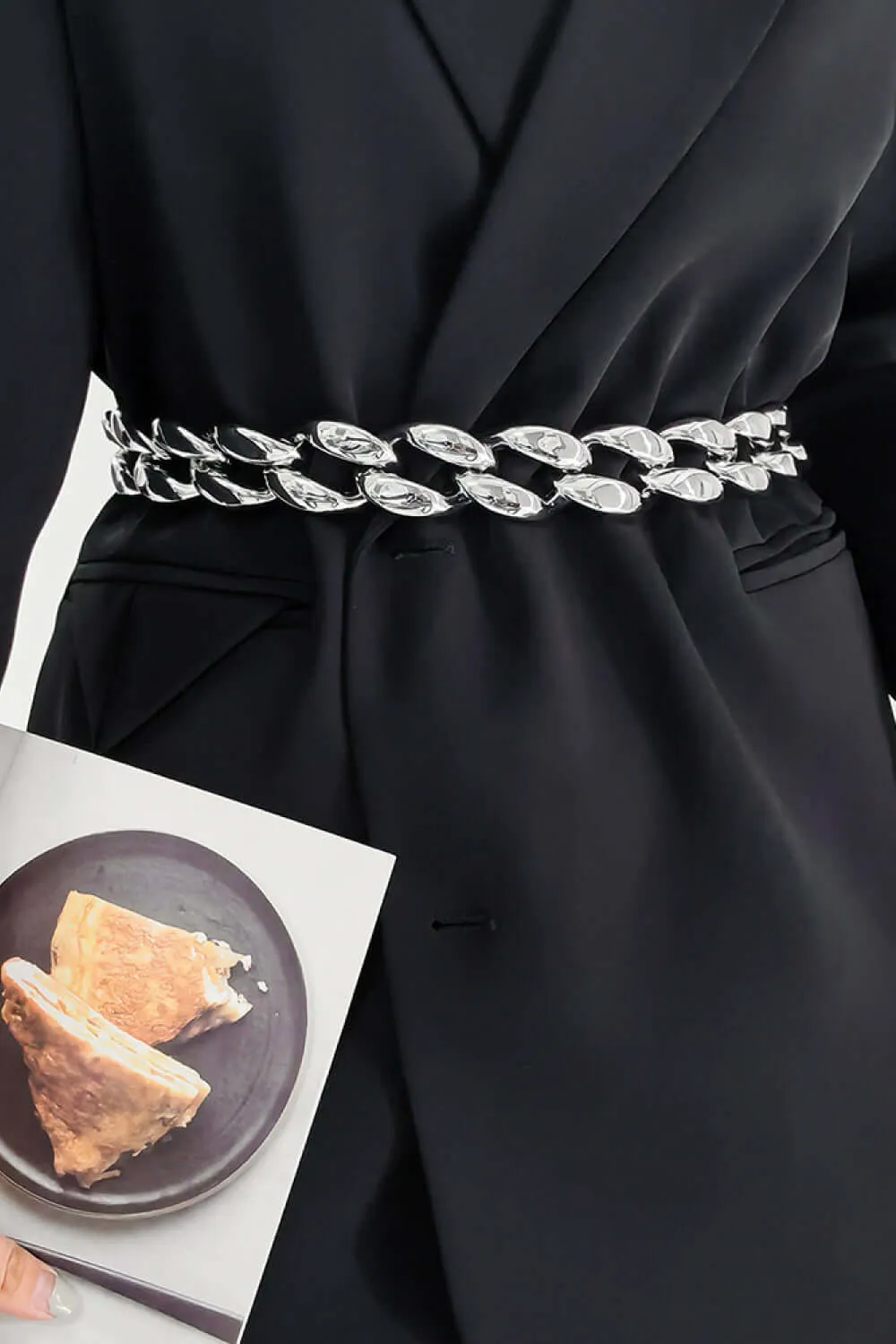 1.2" Wide Acrylic Curb Chain Belt – Lightweight Statement