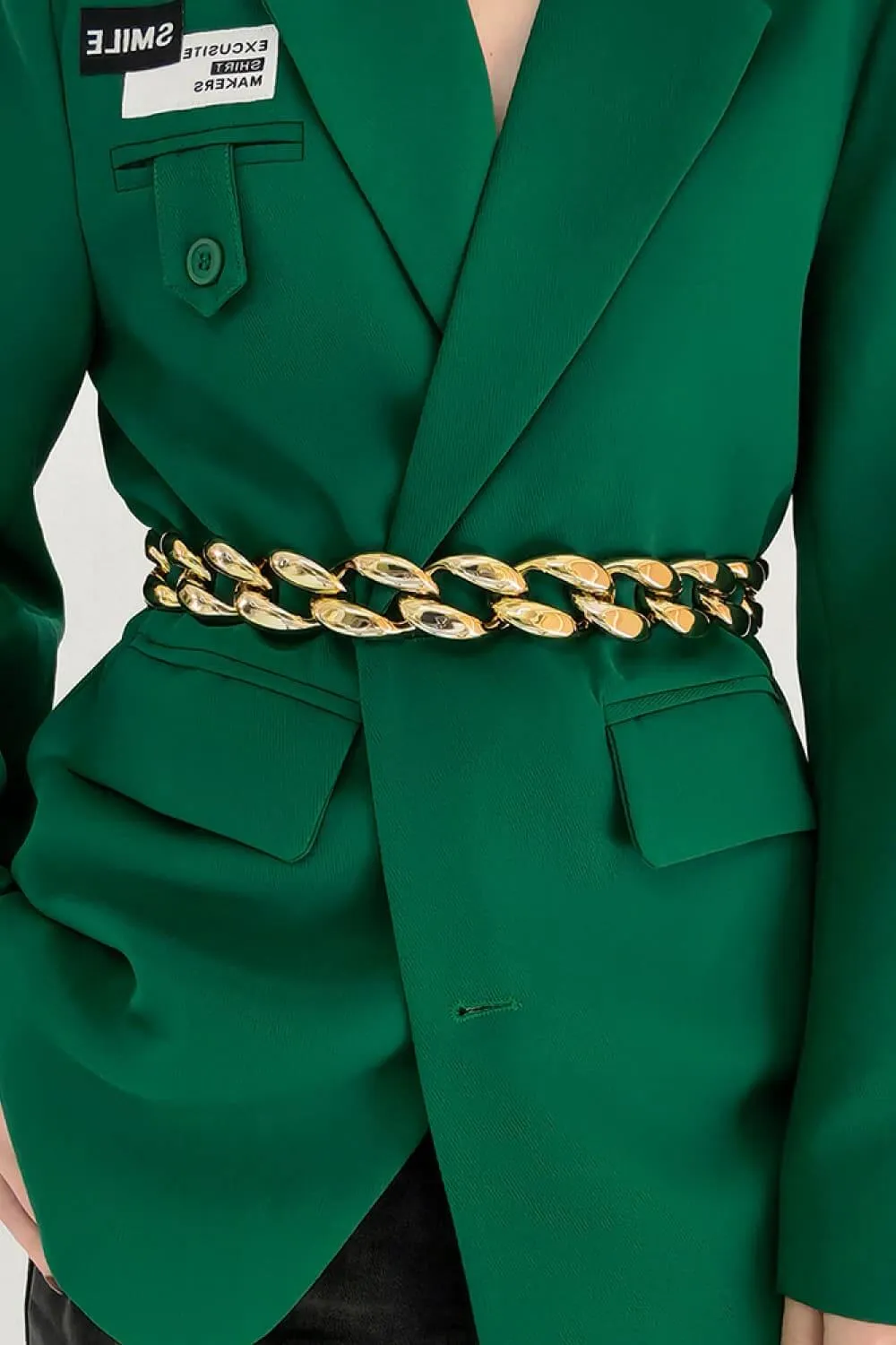 1.2" Wide Acrylic Curb Chain Belt – Lightweight Statement