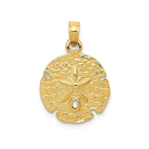 14K Yellow Gold Sand Dollar Pendant