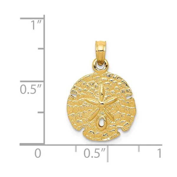 14K Yellow Gold Sand Dollar Pendant