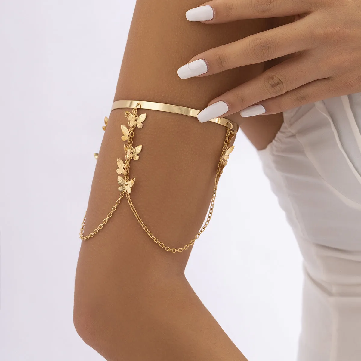18K Gold-Plated Butterfly Arm Cuff