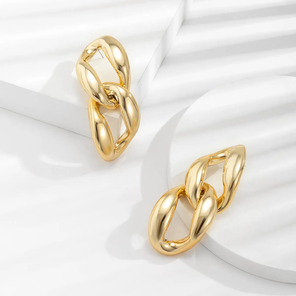 18K Gold-Plated Chain Drop Earrings