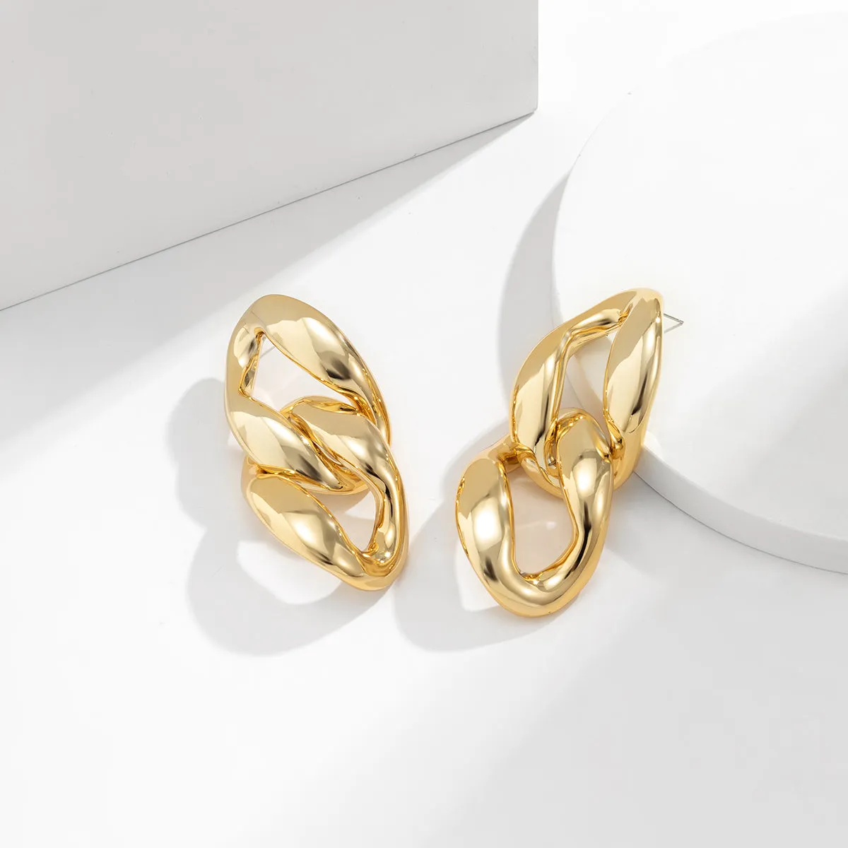 18K Gold-Plated Chain Drop Earrings