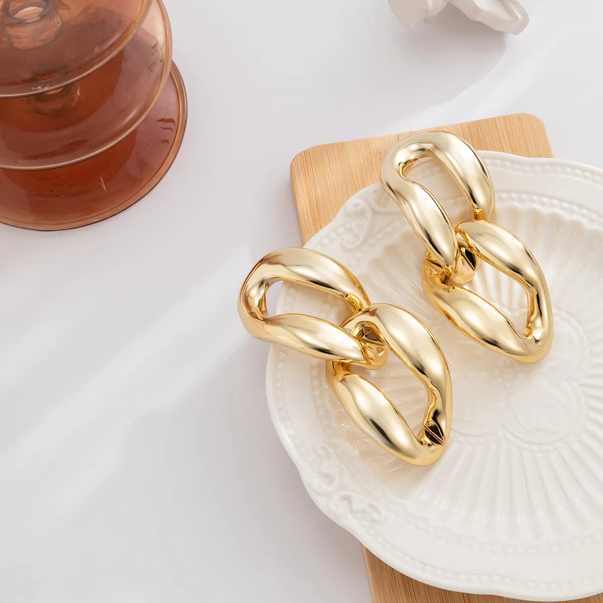 18K Gold-Plated Chain Drop Earrings