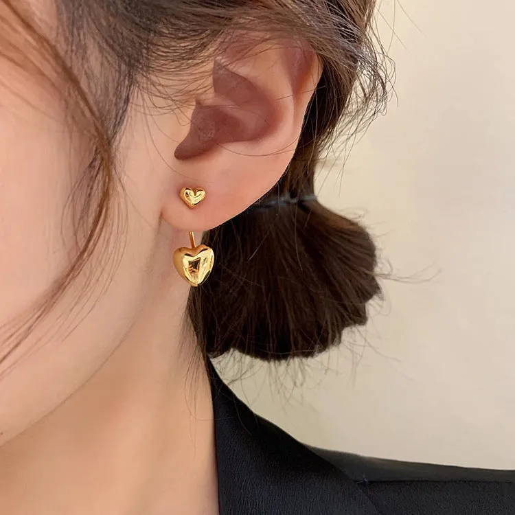 18K Gold-Plated Heart Ear Jackets