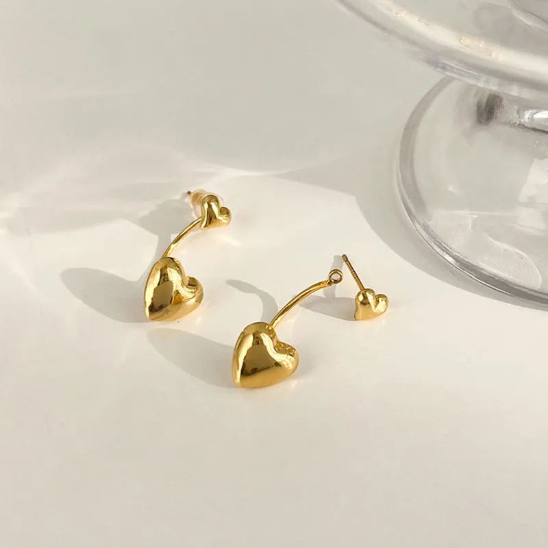 18K Gold-Plated Heart Ear Jackets