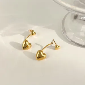18K Gold-Plated Heart Ear Jackets