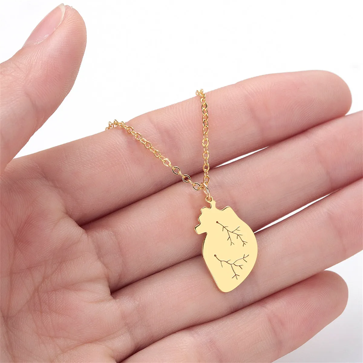 18K Gold-Plated Heart Pendant Necklace