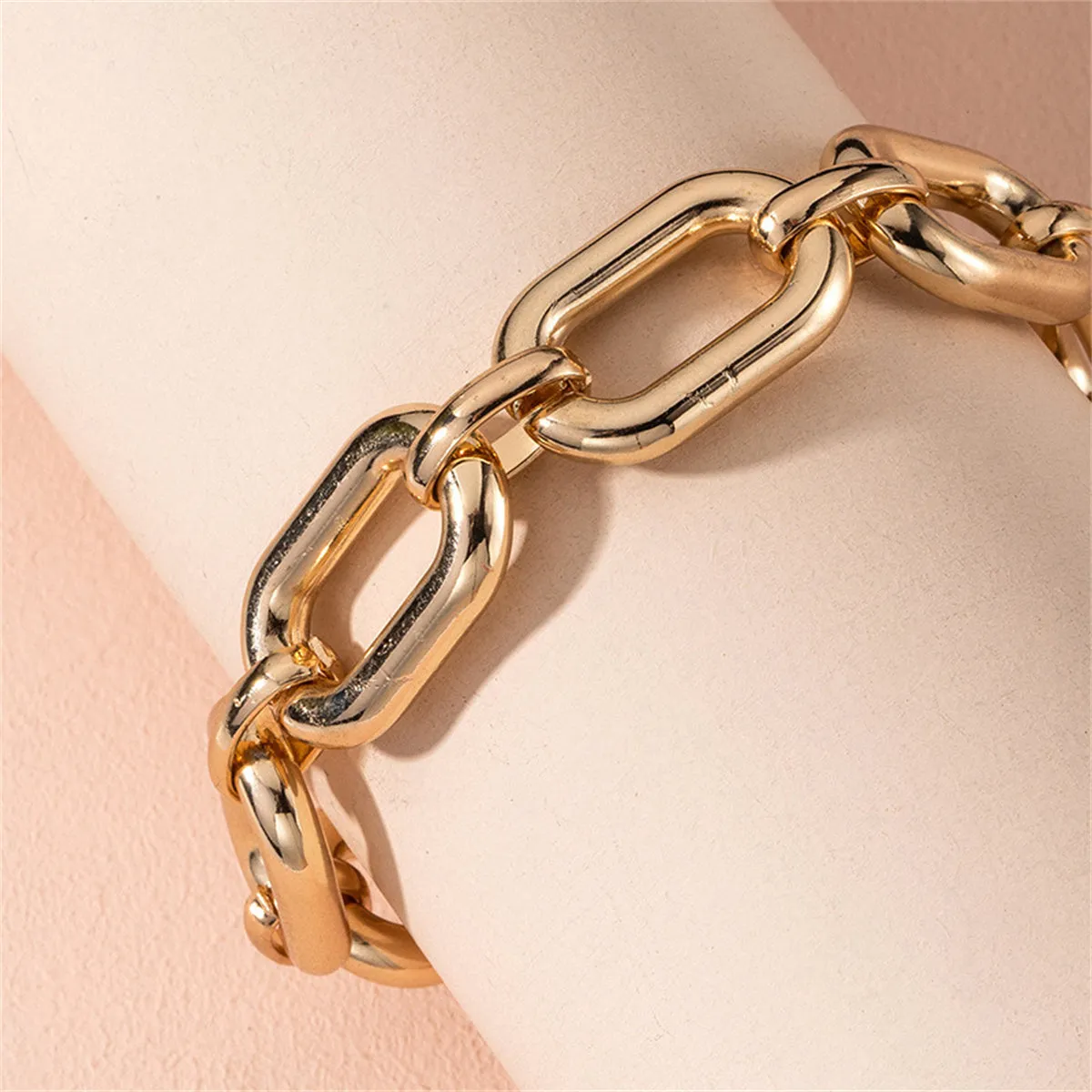 18K Gold-Plated Open Oval Toggle Bracelet
