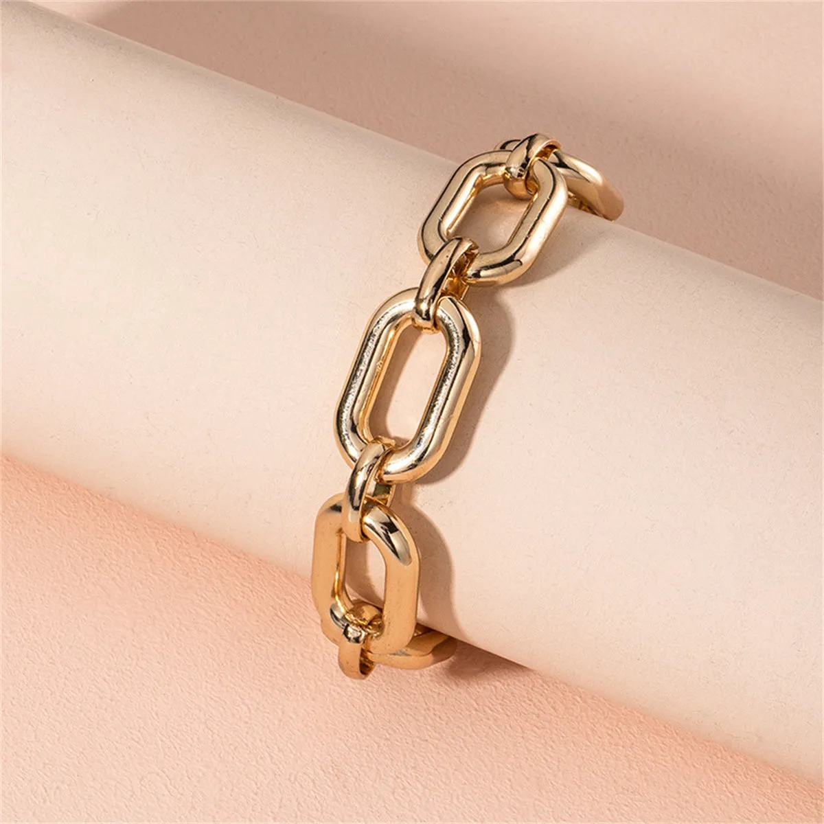 18K Gold-Plated Open Oval Toggle Bracelet