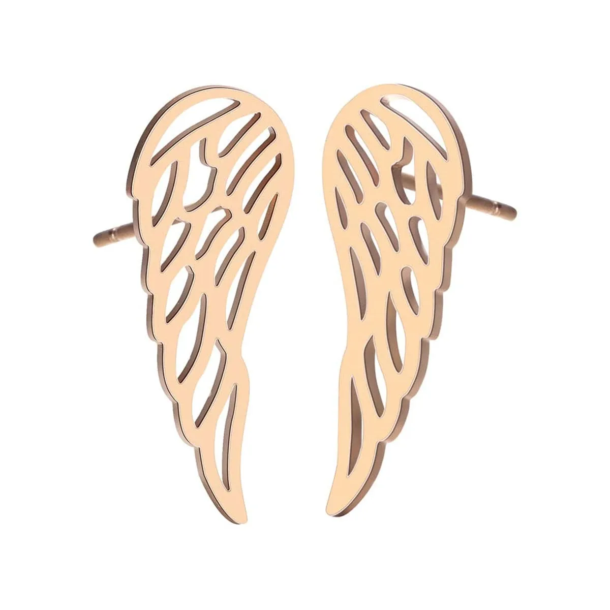18K Gold-Plated Openwork Wing Stud Earrings