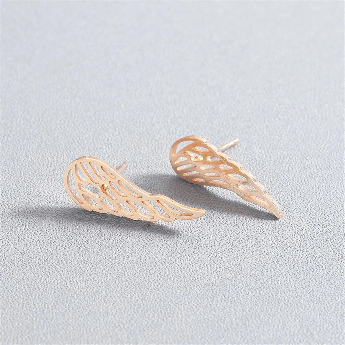 18K Gold-Plated Openwork Wing Stud Earrings