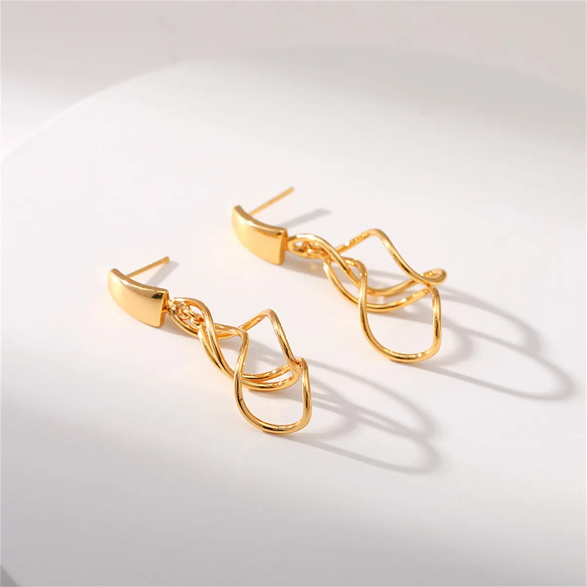 18K Gold-Plated Twisted Drop Earrings
