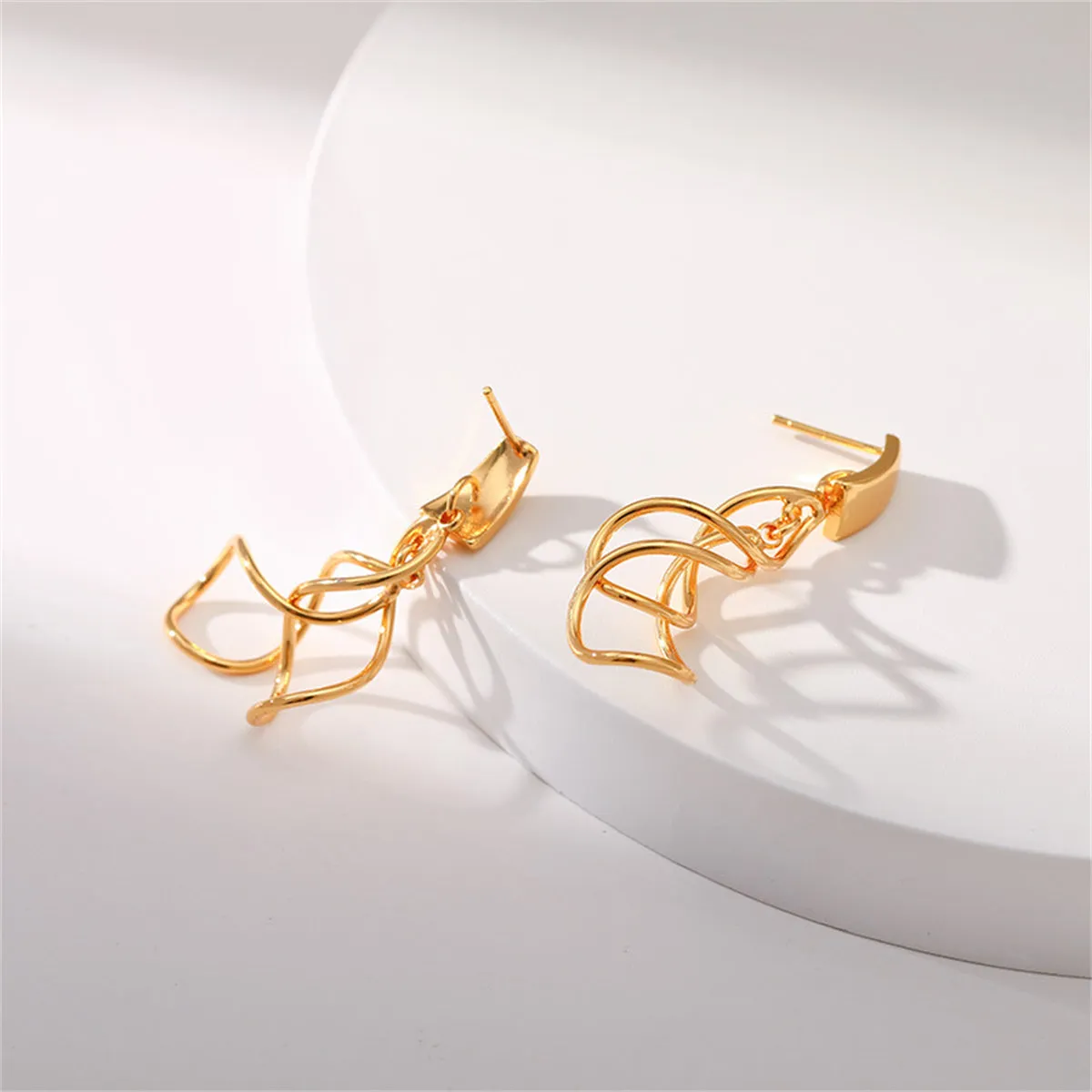 18K Gold-Plated Twisted Drop Earrings