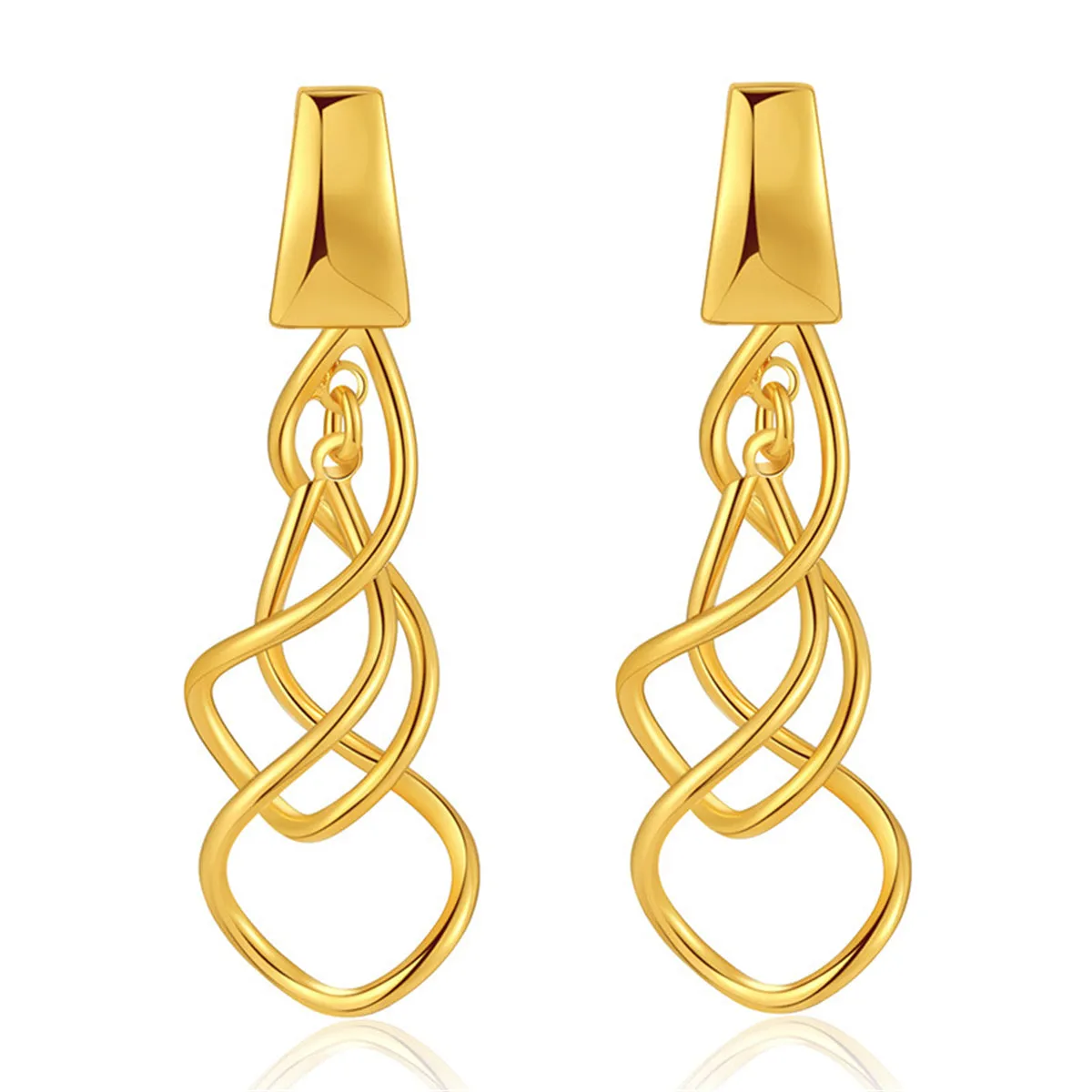18K Gold-Plated Twisted Drop Earrings
