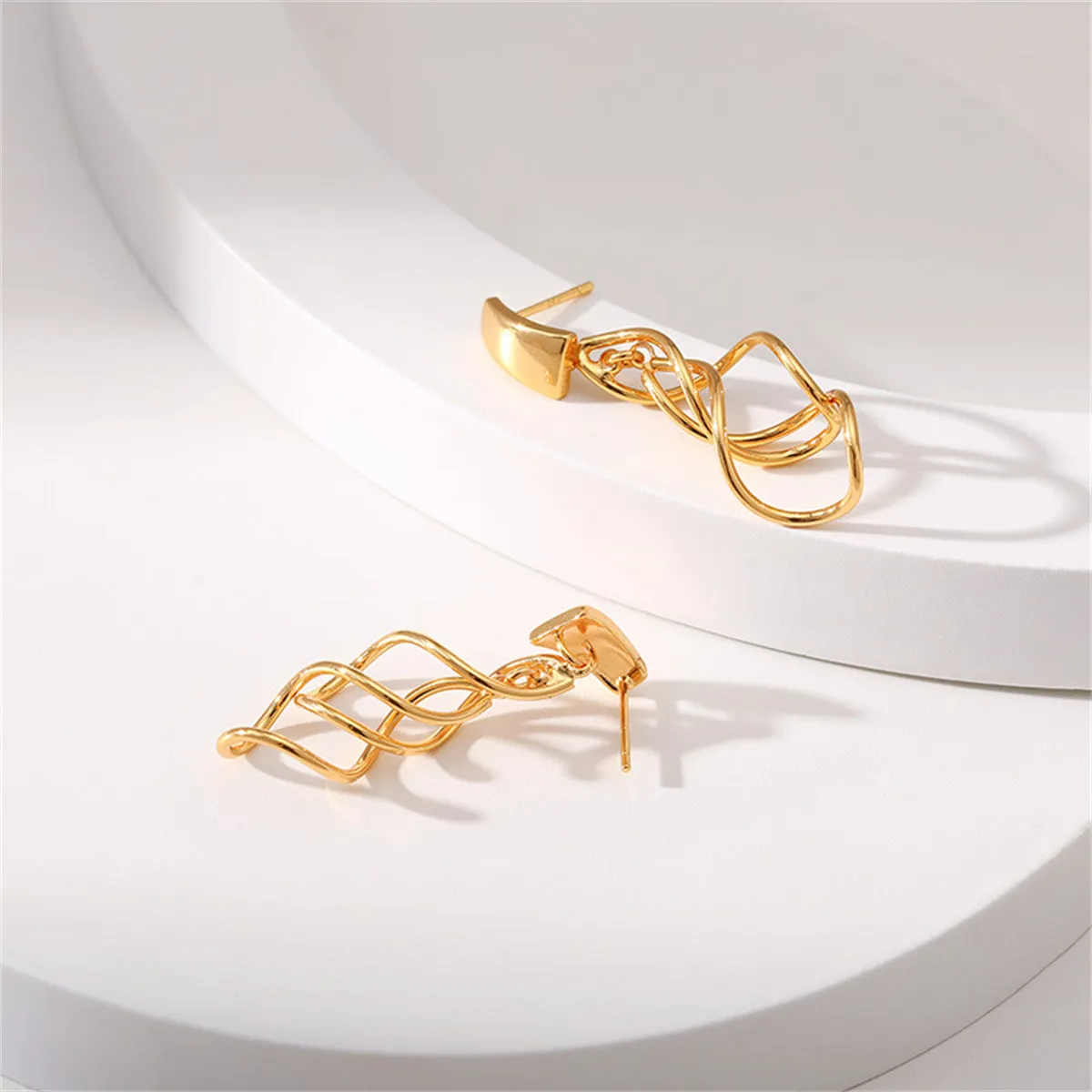18K Gold-Plated Twisted Drop Earrings