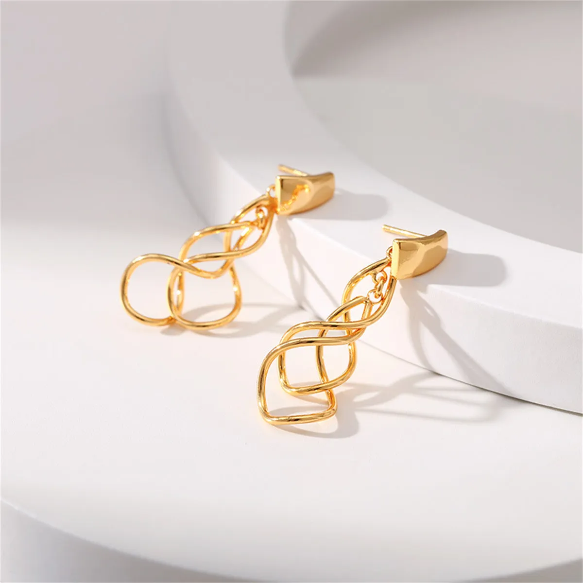 18K Gold-Plated Twisted Drop Earrings