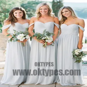 2019 Newest Off Shoulder Chiffon Bridesmaid Dresses, Backless Bridesmaid Dresses, TYP0426