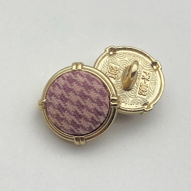 20L Houndstooth Fabric Surface Metal Shank Buttons 50 Pack
