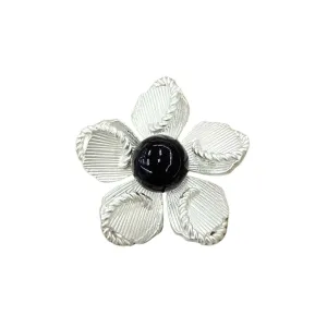 30mm 3D Flower Pearl-Like Metal Shank Buttons 10pcs