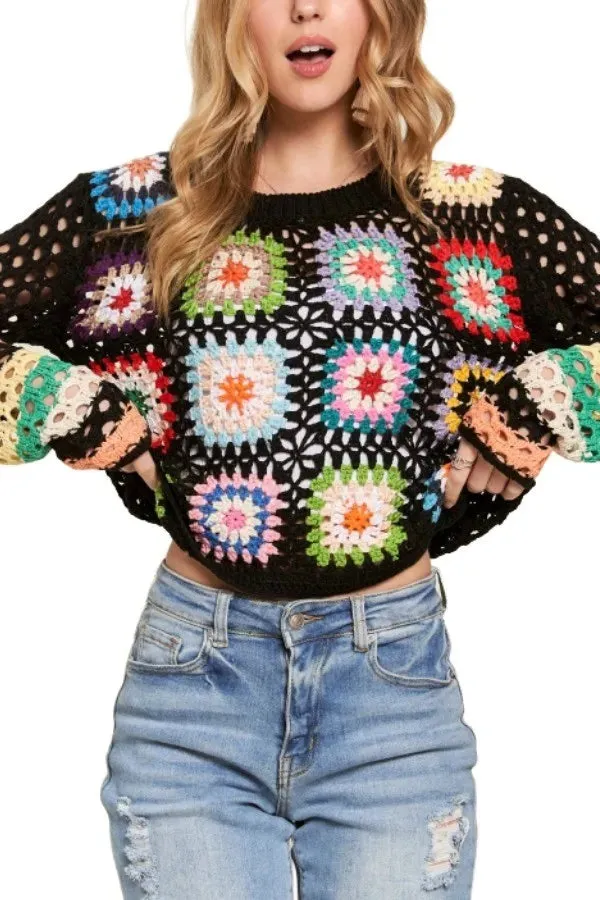 ADORA Lightweight Multi Color Crochet Top