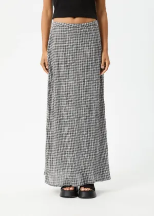 AFENDS // Asta Base Seersucker Skirt STEEL CHECK