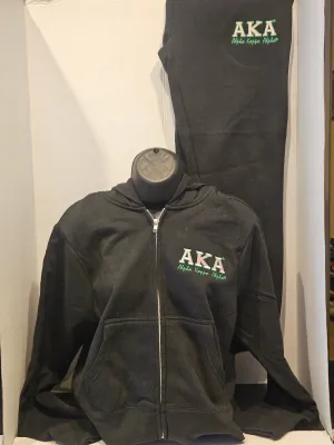 AKA Black Crop Zipup Hoodie(Bold)