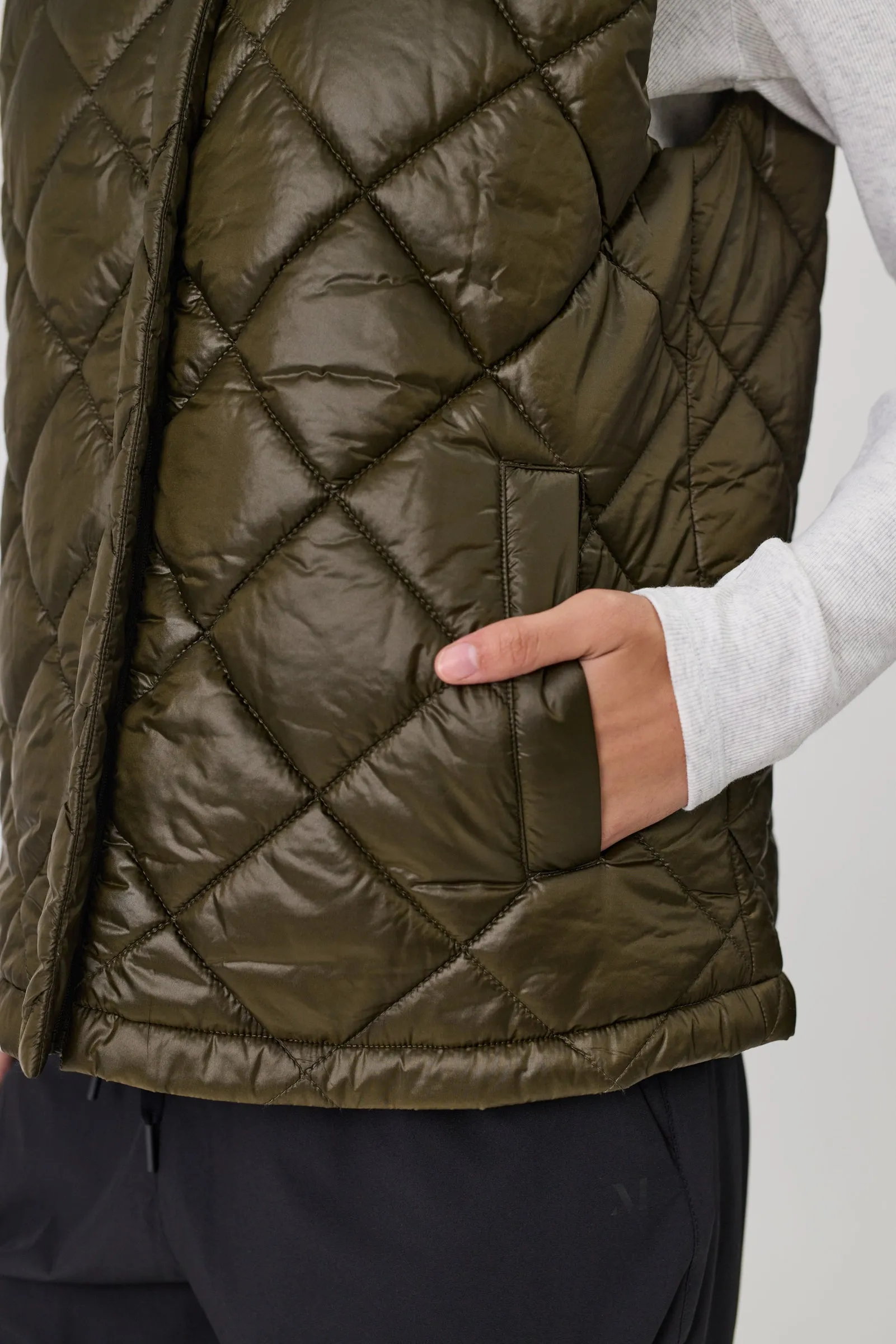 Alpine Quilted Vest - Dark Olive