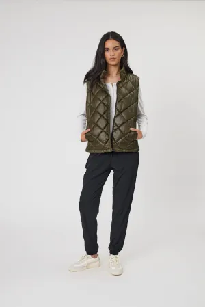 Alpine Quilted Vest - Dark Olive
