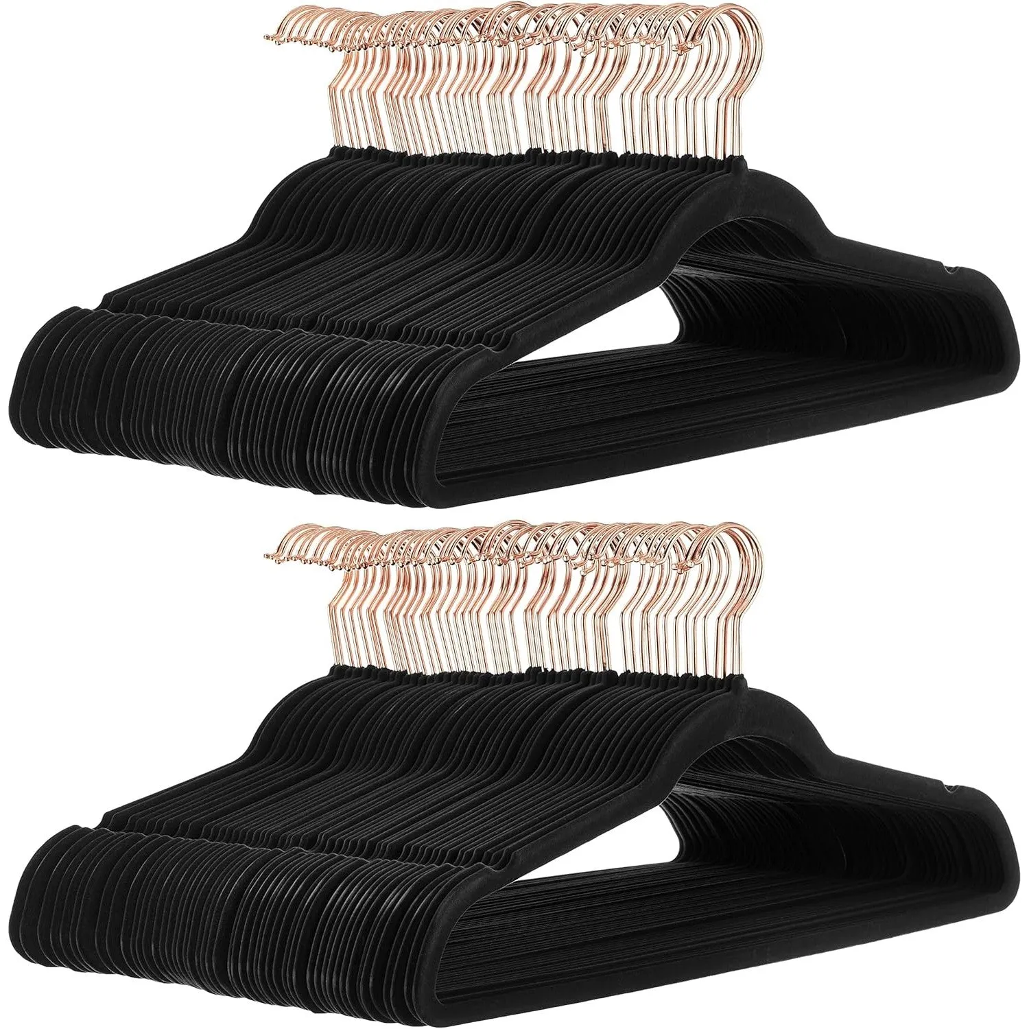 Amazon Basics Slim, Velvet, Non-Slip Suit Clothes Hangers, Ivory/Silver - Pack of 50 [IMPORTED]