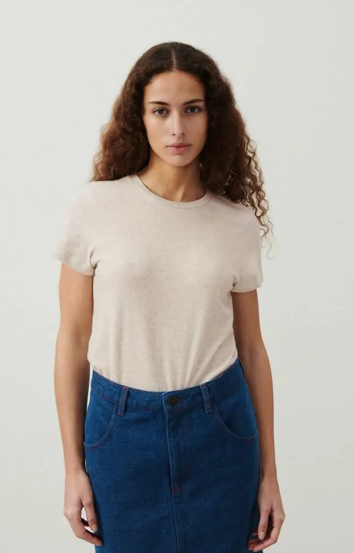 American Vintage Ypawood T Shirt Short Sleeve Crew Neck Heather Grey
