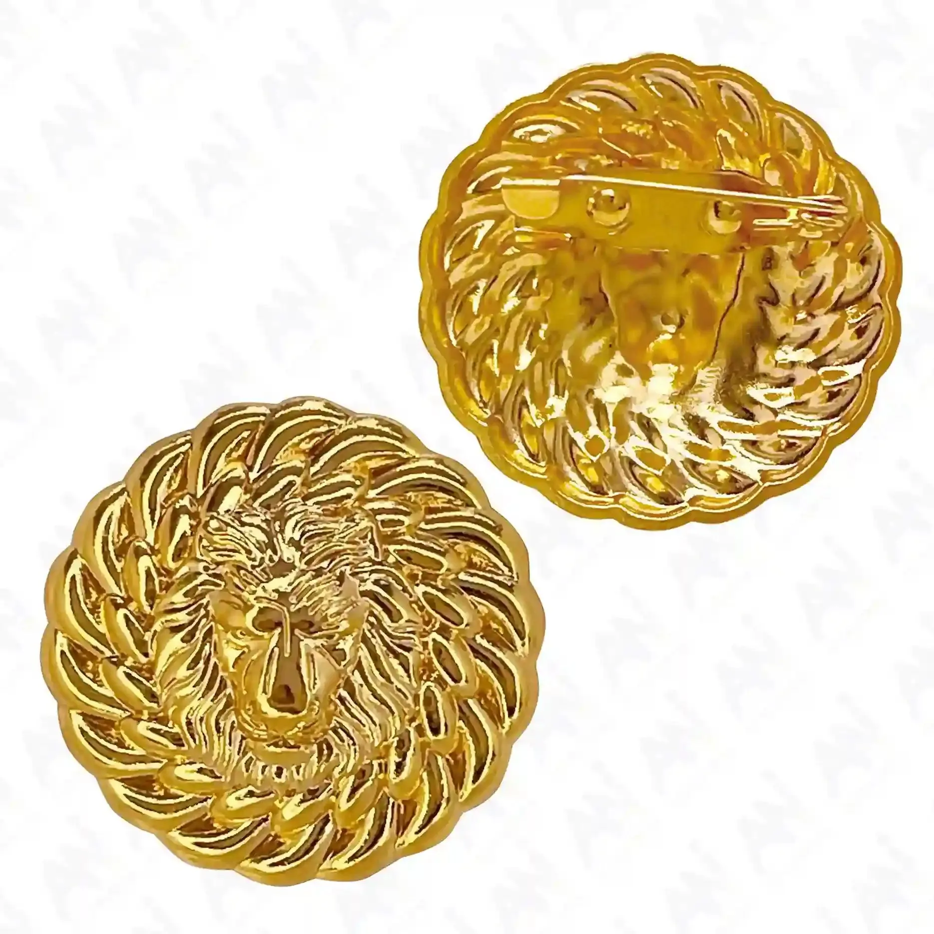 Ani Accessories Lion Head Gold Brooch for Elegant Style