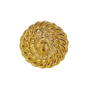 Ani Accessories Lion Head Gold Brooch for Elegant Style