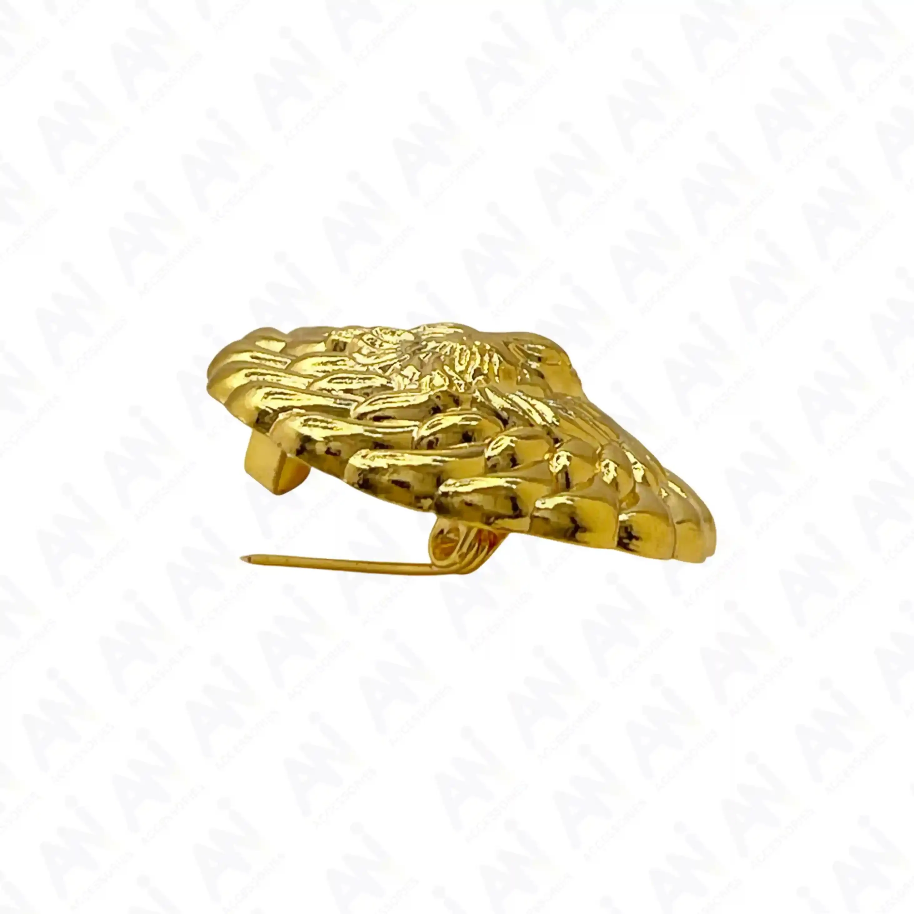 Ani Accessories Lion Head Gold Brooch for Elegant Style