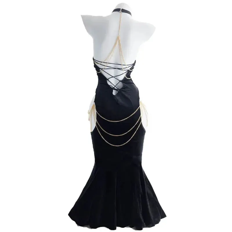Anime Overlord Albedo Chain Evening Dress