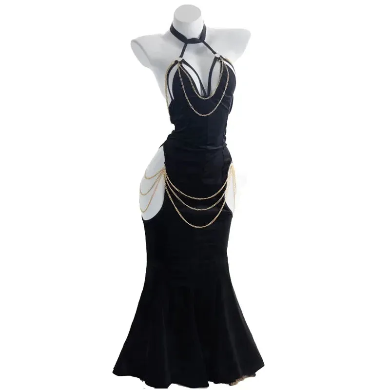 Anime Overlord Albedo Chain Evening Dress