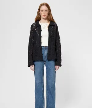 anita crochet cardigan in black