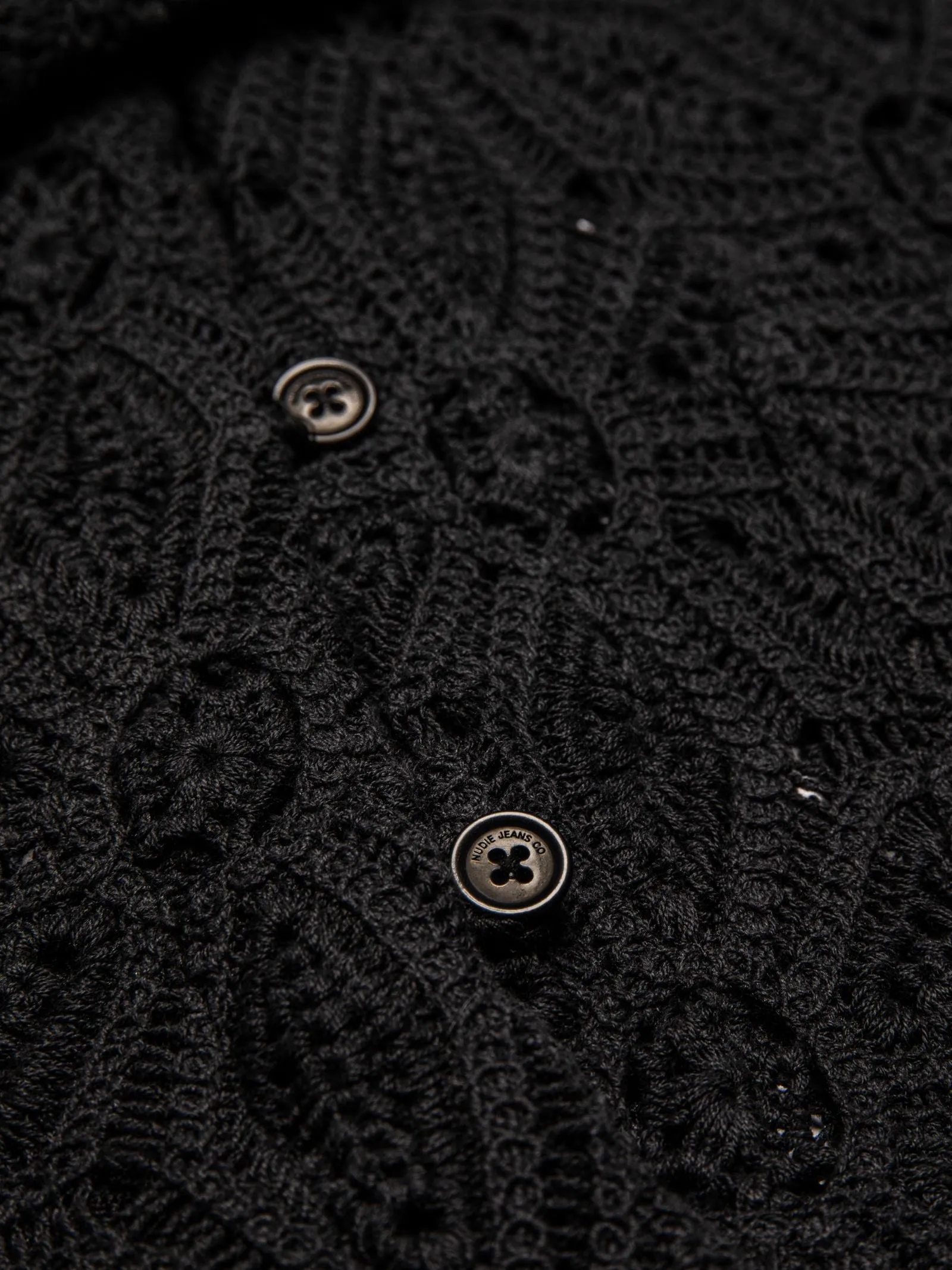 anita crochet cardigan in black