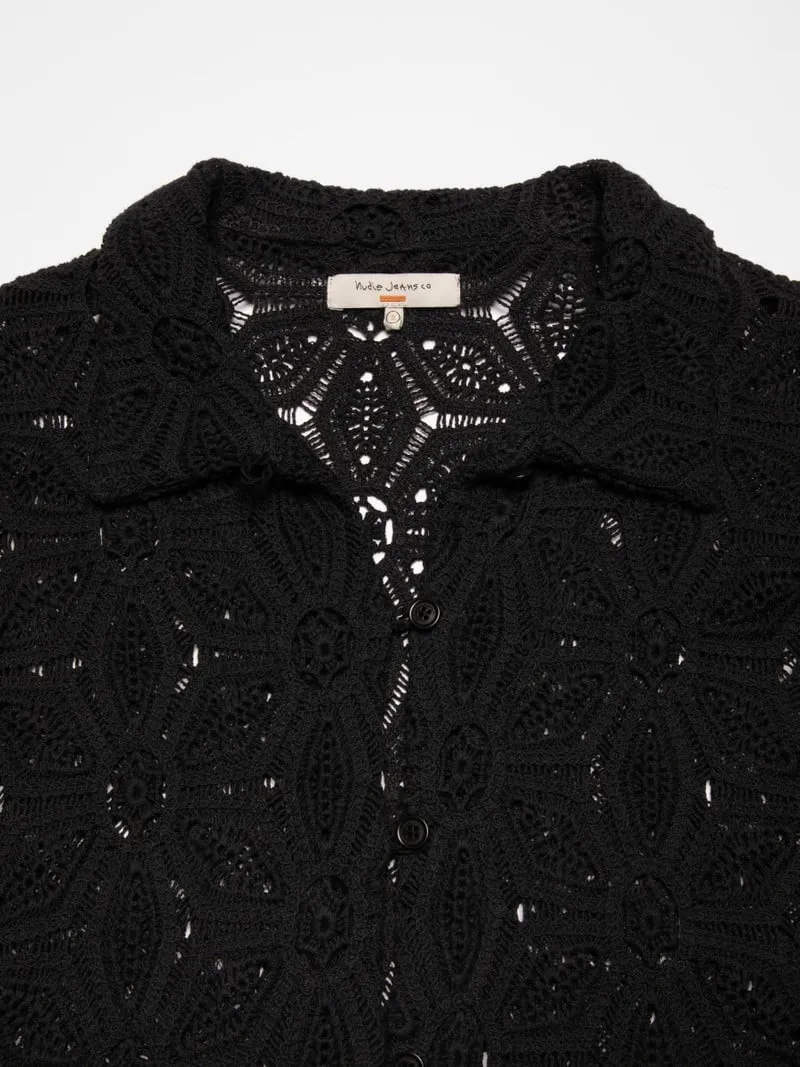anita crochet cardigan in black