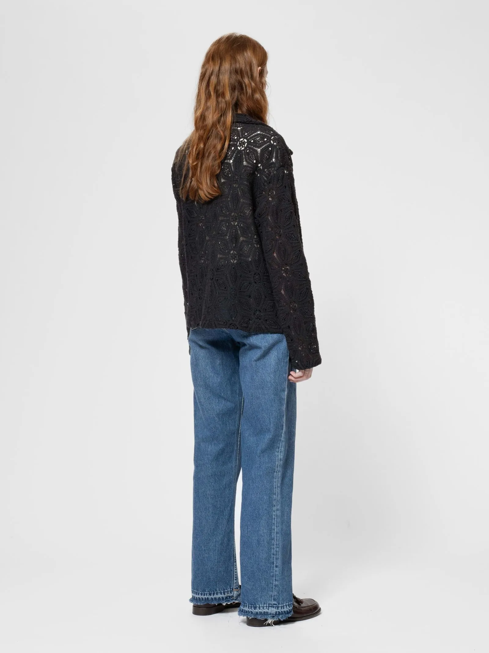 anita crochet cardigan in black