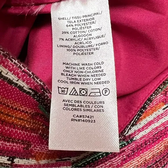 Ann Taylor Loft Hot Pink Barbie Ikat Jacquard Textured Mini Skirt NWT