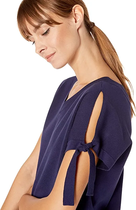 Anne Klein Women's Criss Cross Back Sweater TOP, Eclipse, XX-Small