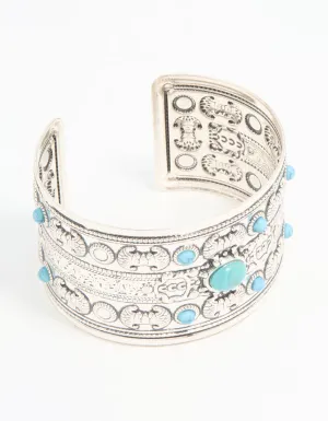 Antique Silver Turquoise Wrist Cuff