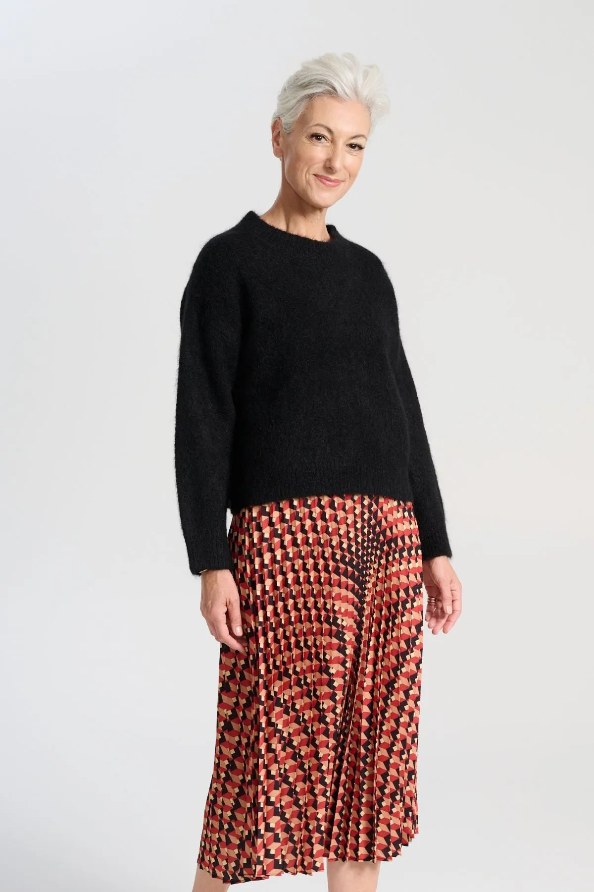 Aspen Knit Sweater Black in Alpaca