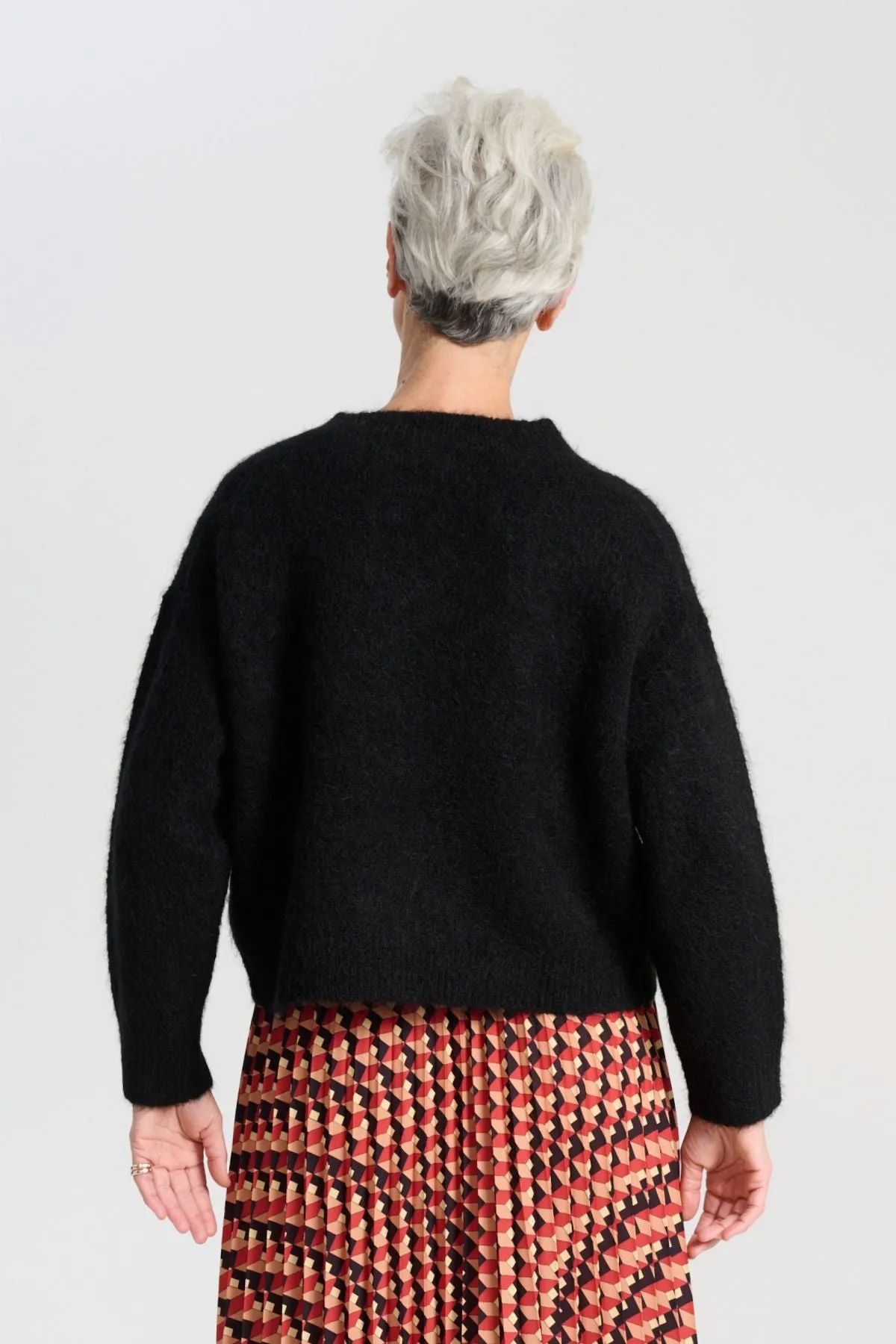 Aspen Knit Sweater Black in Alpaca