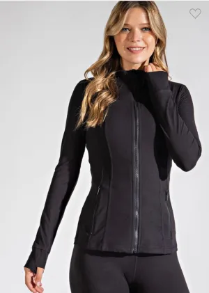 Athletic Wear!!! Black Butter Yoga Fabric Fitted Zipper Up Jacket- Matching Pants Available