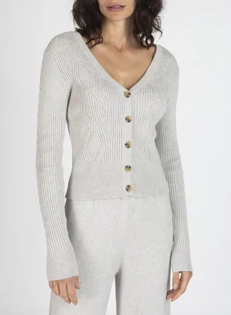 ATM Cotton Cashmere Mixed Stitch Cardigan