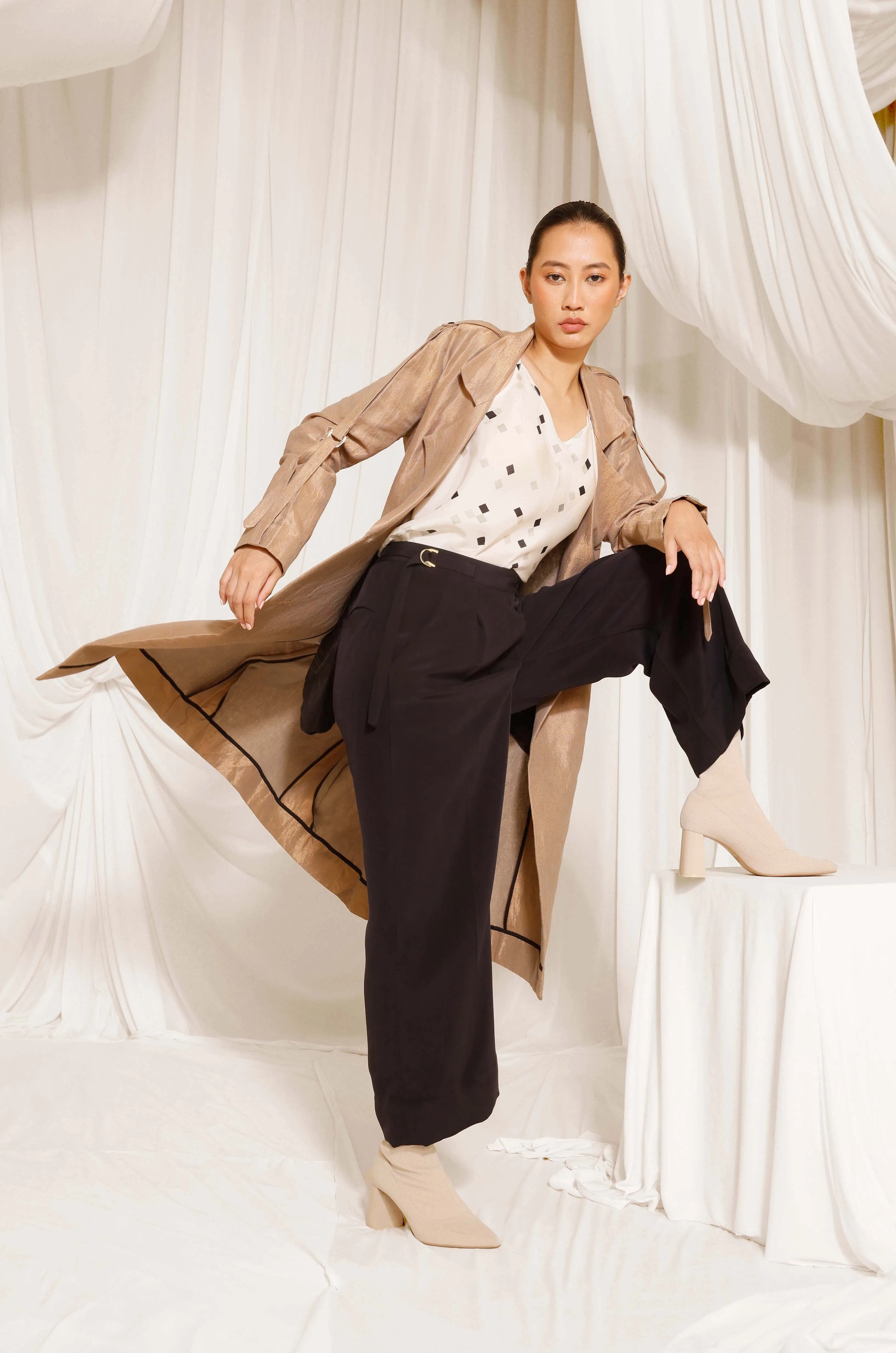 Aurous Zari Trench Jacket