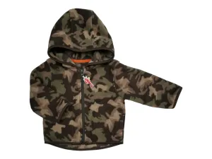 BABY BOY SIZE 12 MONTHS - PLEASE Mum, Soft Fleece Camo Zippered Hoodie EUC B29