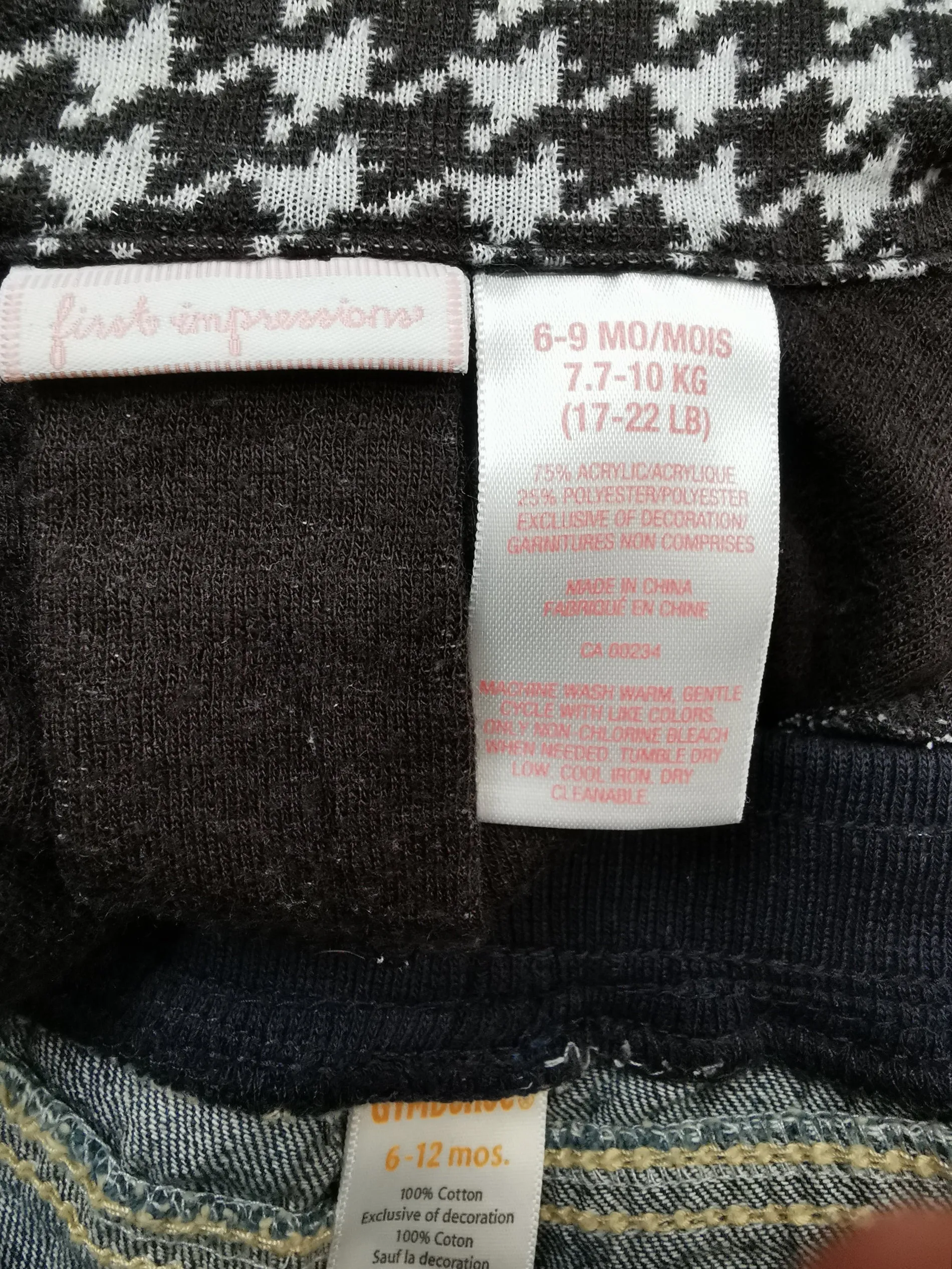 BABY GIRL SIZE 9/12 MONTHS - GYMBOREE / FIRST IMPRESSIONS, 2 Piece Mix N Match Outfit EUC B25